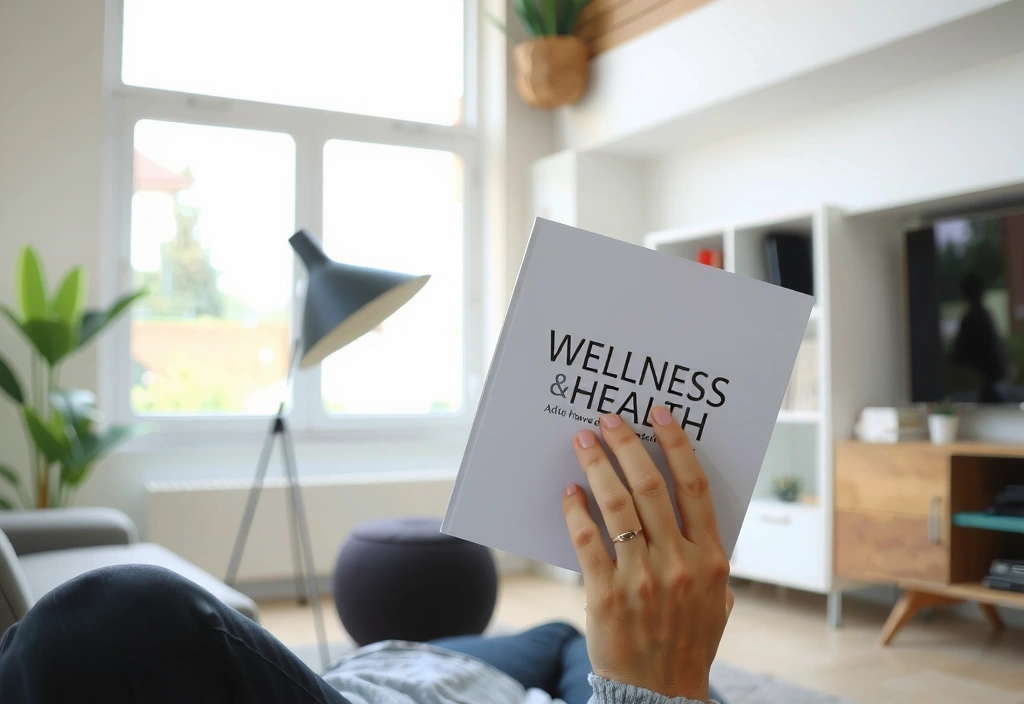 Person reading a book on health and wellness