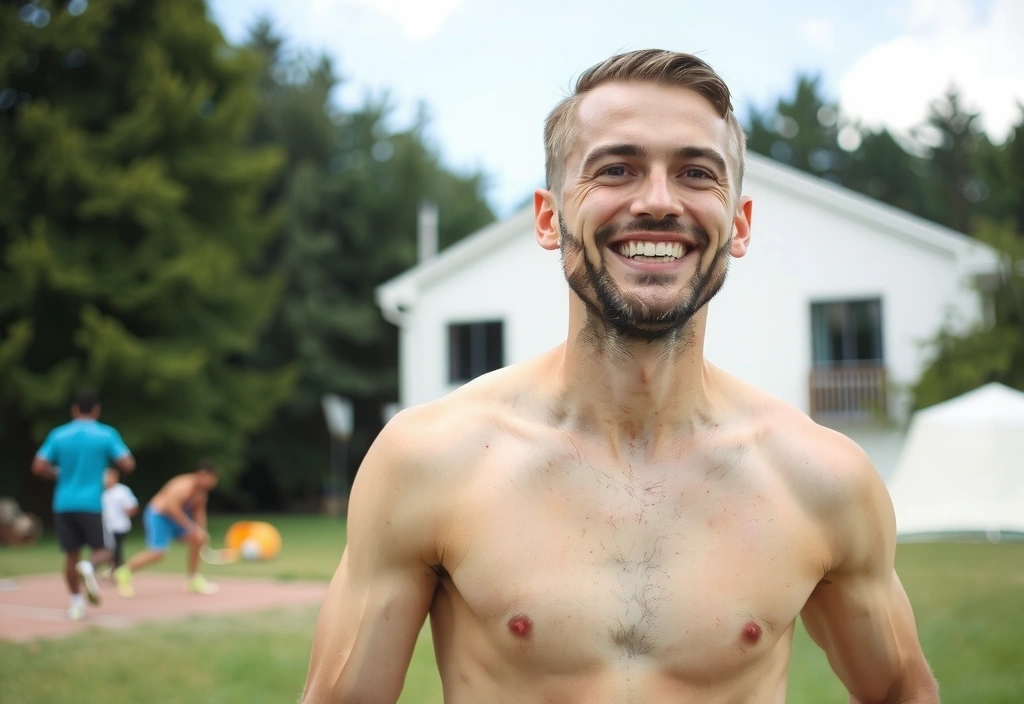 Man looking energetic, symbolizing men's natural supplements